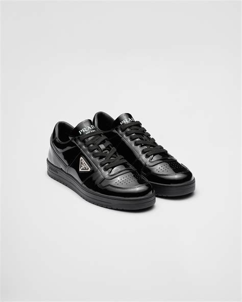 shiny prada shoes|prada downtown patent sneakers.